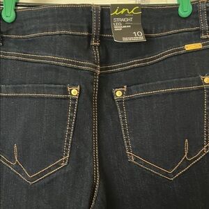 INC International Concepts Women's Straight Leg Jeans - Dark Blue - Size 10 -NWT